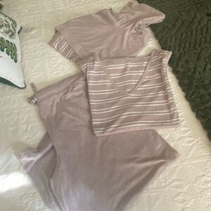 Carole Hochman Mauve Striped Pajama Set